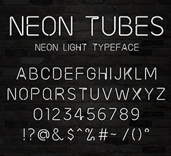 霓虹灯专用英文字体：Neon Tubes Font